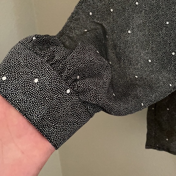 Vintage long sleeve button down polyester tunic blouse by FR Bentley - Picture 2 of 6